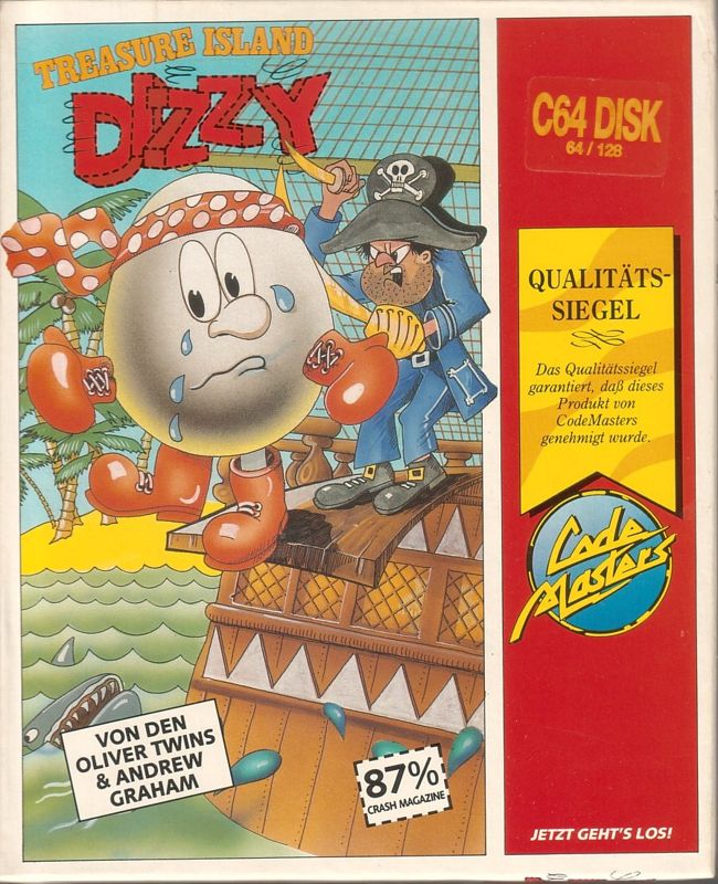 Treasure Island box art for Commodore 64